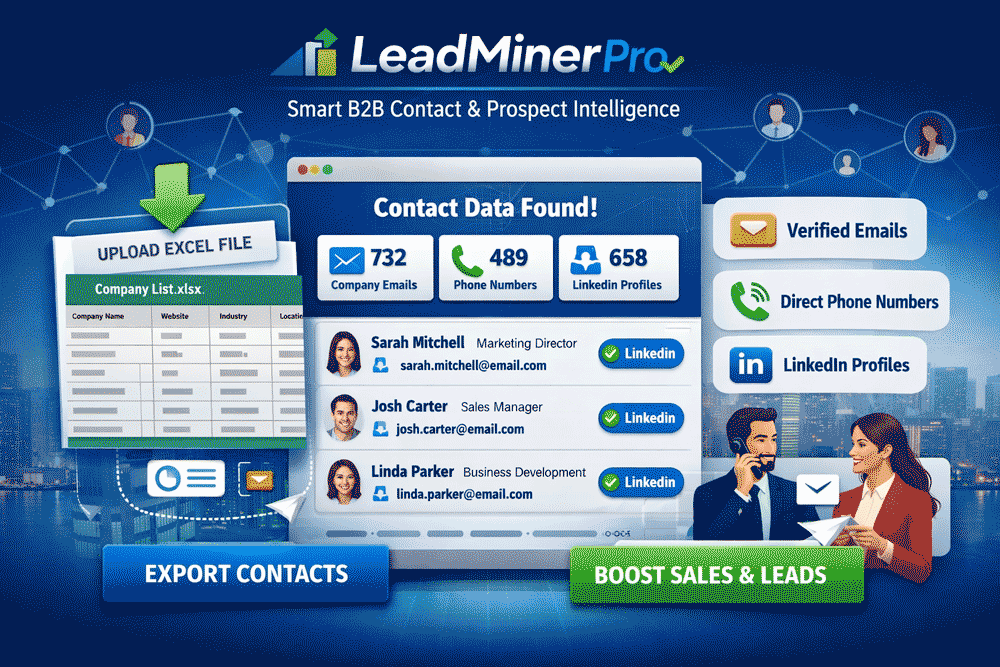 LeadMiner Pro – Smart B2B Contact & Prospect Intelligence Platform