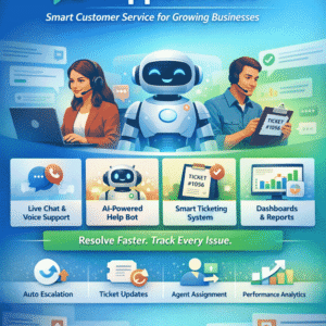 SupportFlow – Smart Customer Service Platform with Live Chat, Voice, AI Bot & Ticket Management for SMBs